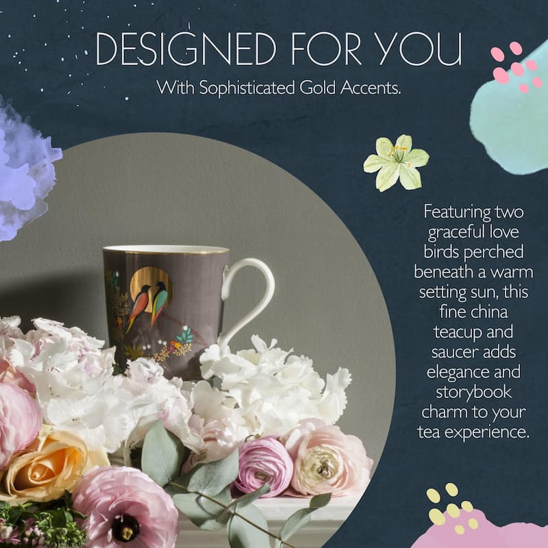 Sara Miller for Portmeirion London Chelsea Teacup and Saucer - 8 oz.