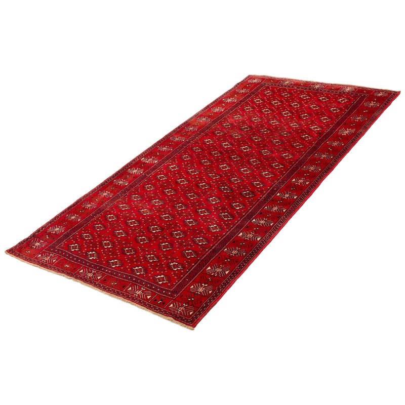ECARPETGALLERY Hand-knotted Baluch Red Wool Rug - 5'0 x 9'10