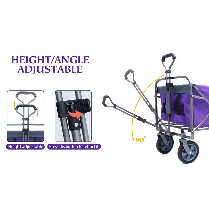 Outdoor Garden Multipurpose Micro Collapsible Beach Trolley Cart Camping Folding Wagon