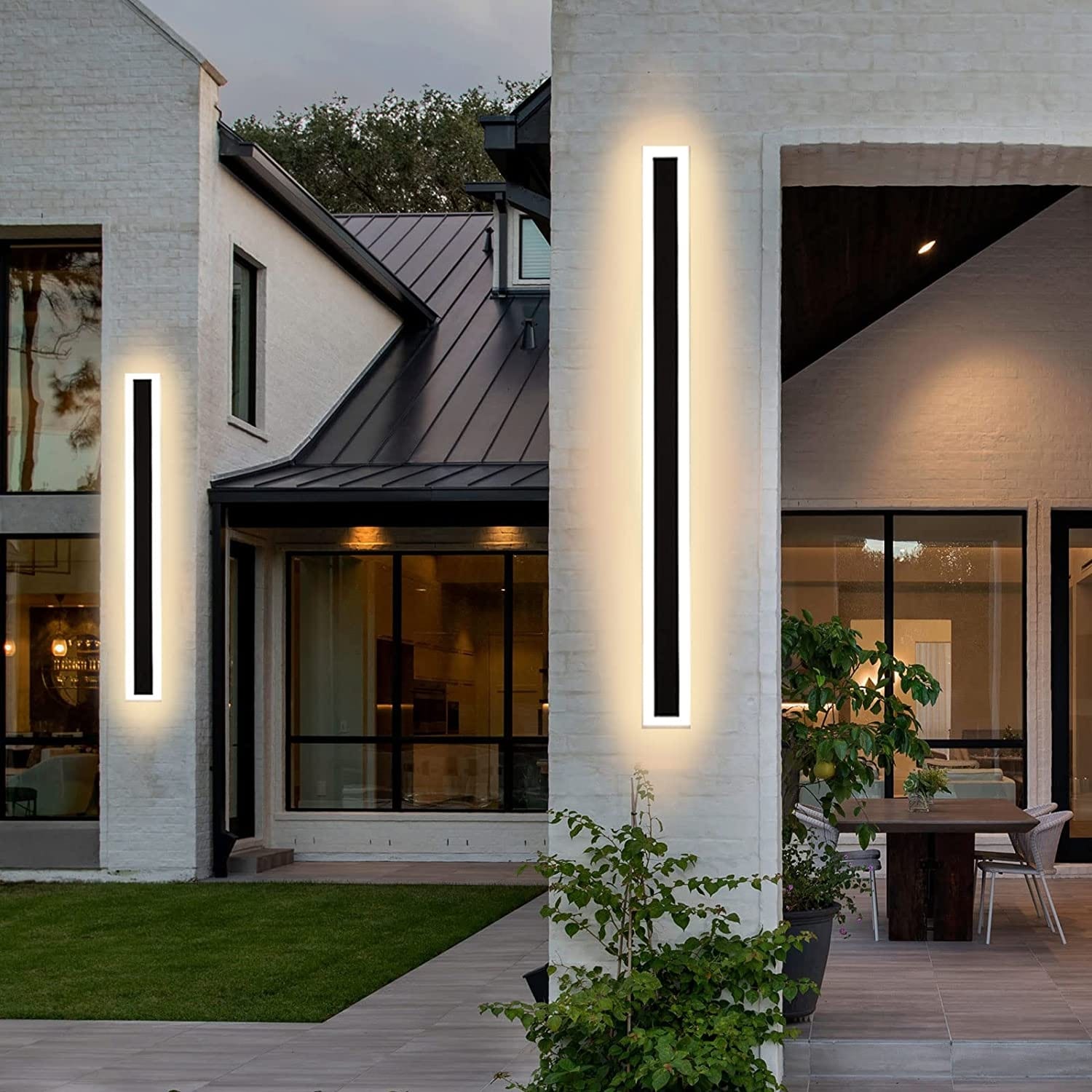 Outdoor Linear Integrated LED Hardwired Wall Sconce Light Fixture