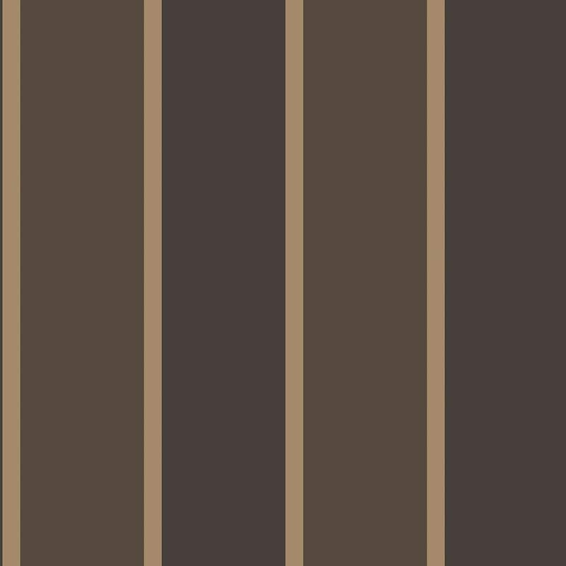 Galerie Wallcoverings Smart Stripes 2 Formal Stripe Vinyl on Non-Woven Matte Wallpaper Roll - 33 feet x 21 inches - Black/Brown