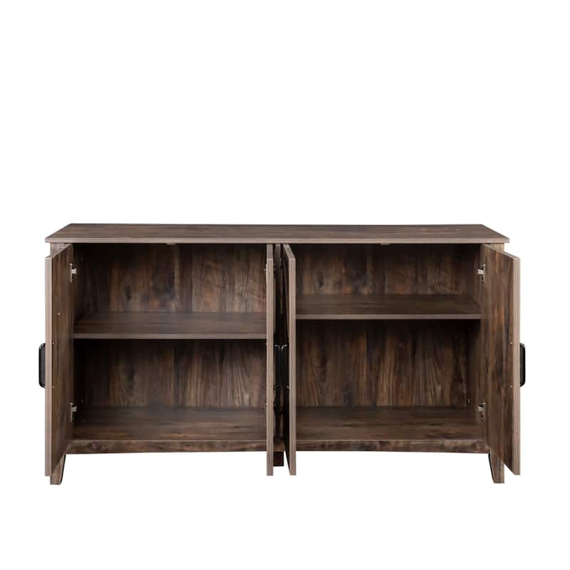 Cabinet with 4 Doors and 4 open shelgves,Freestanding Sideboard Storage Cabinet