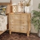 preview thumbnail 15 of 27, COZAYH 3-Drawer Farmhouse Dresser with Handicraft Wood Ring Motif, Rustic Nightstand Wooden Finish, Boho, Natural Wood Natural - 3-drawer