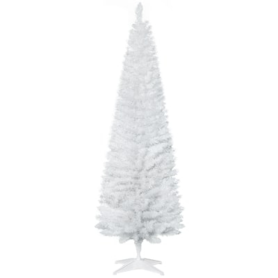 6FT Artificial Slim Pencil Christmas Tree with Realistic Branch Tips & Plastic Stand