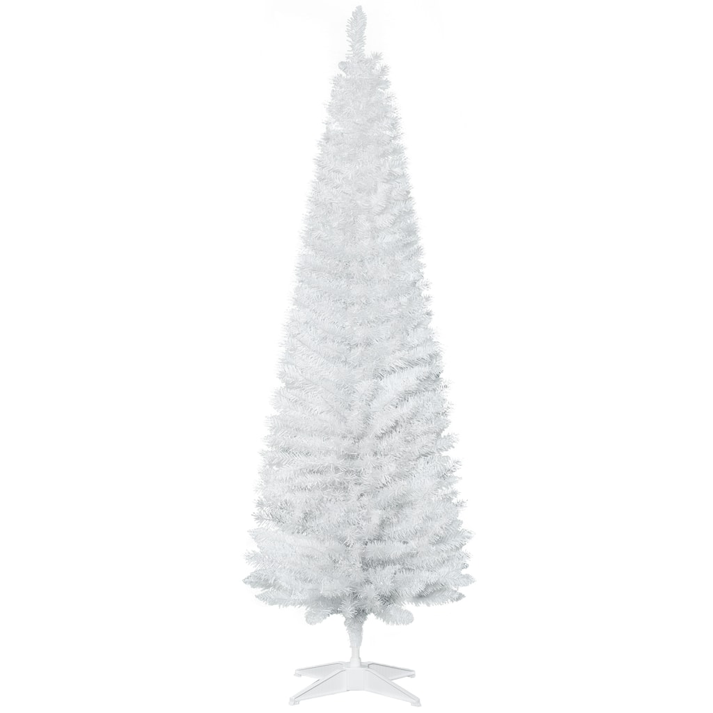 6FT Artificial Slim Pencil Christmas Tree with Realistic Branch Tips & Plastic Stand