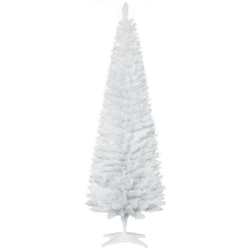 HOMCOM Artificial Pencil Tree - Slim, Realistic Branch Tips, Plastic Stand, White