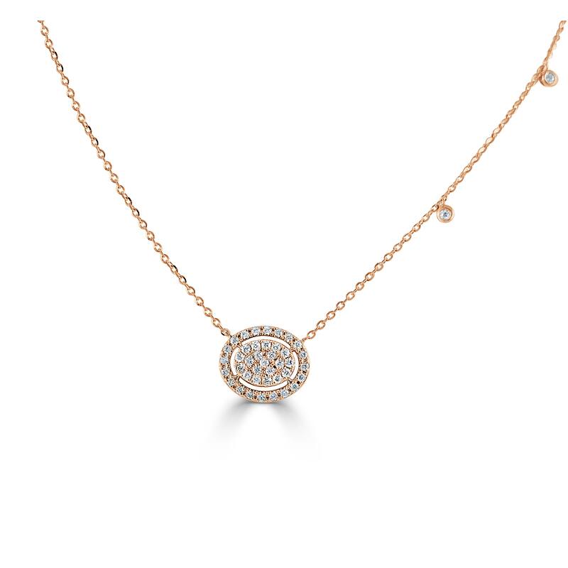 Joelle Collection Diamond Necklace 14K Rose Gold 1/5 ct tw