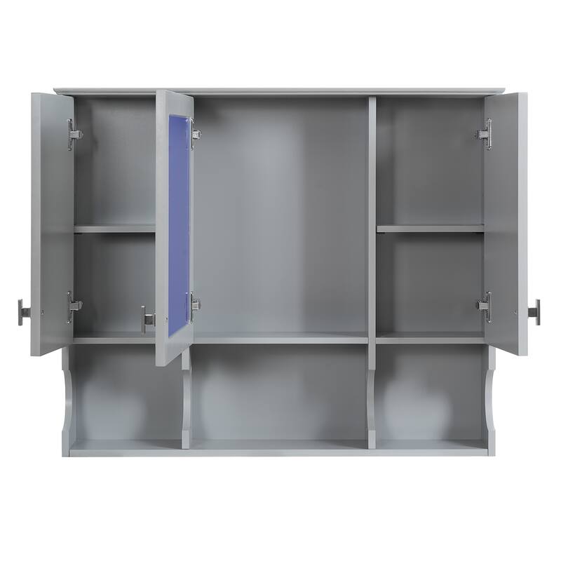 35''x 28''Wall Mounted Bathroom Medicine Cabinet,Modern Bathroom Wall Cabinet with Mirror,Mirror Cabinet with Open Shelves
