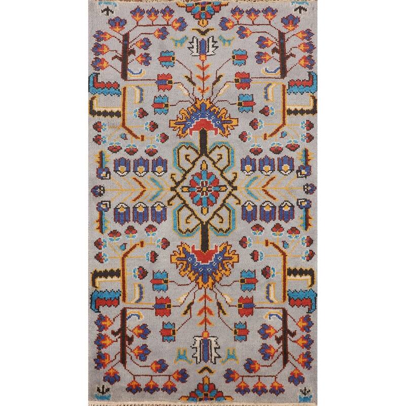 All-Over Ziegler Oriental Accent Rug Hand-Knotted Wool Carpet - 2'9" X 5'0"