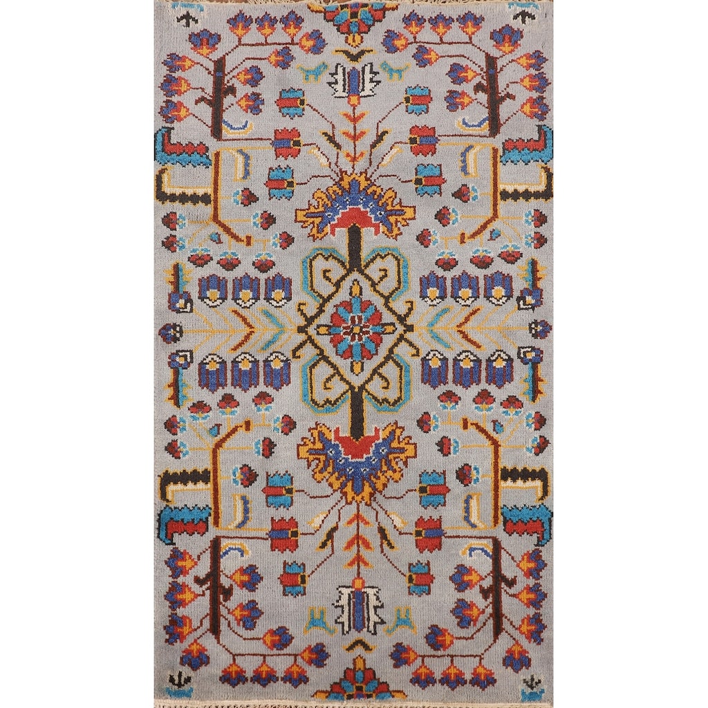 All-Over Ziegler Oriental Accent Rug Hand-Knotted Wool Carpet - 2'9" X 5'0"
