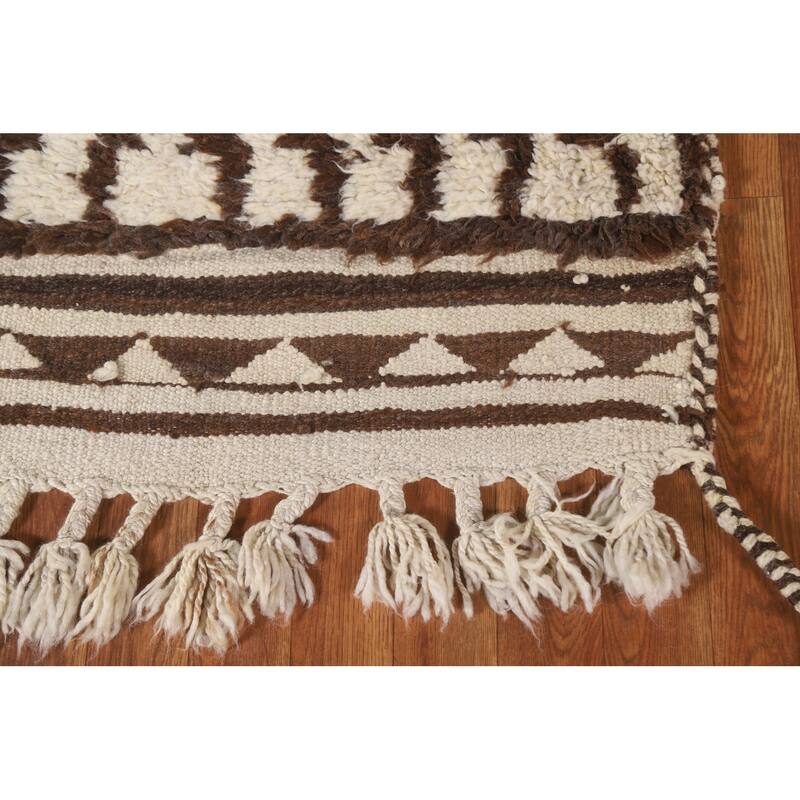 Turkish Anatolian Runner Rug Hand-knotted Beige Wool Carpet - 3'2"x 11'11"