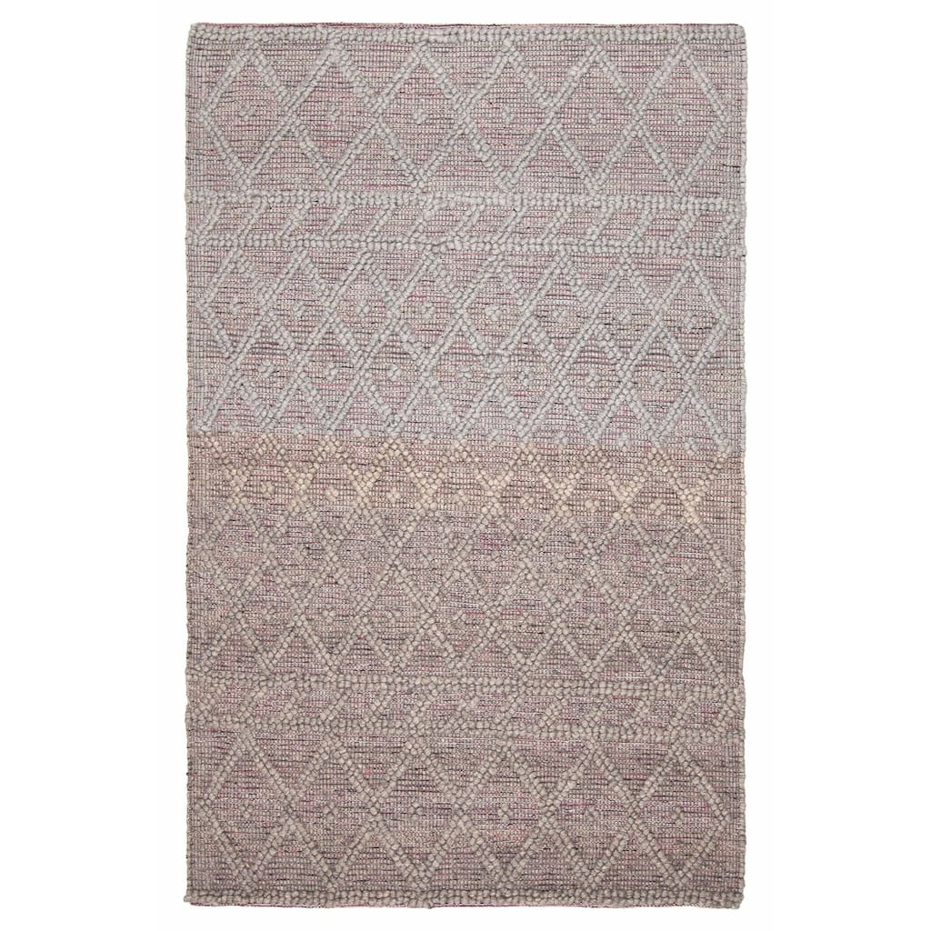 ECARPETGALLERY Braid weave Sienna Grey Wool Rug - 5'2 x 8'0