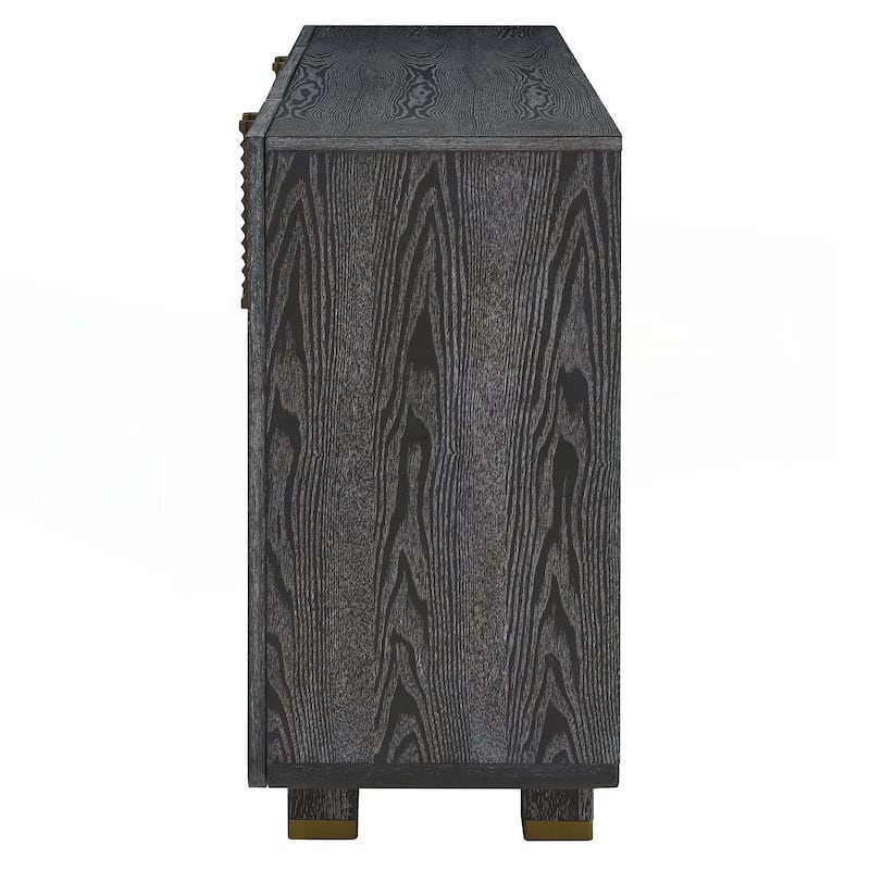 4-Door Vintage Fluted Sideboard Cabinet