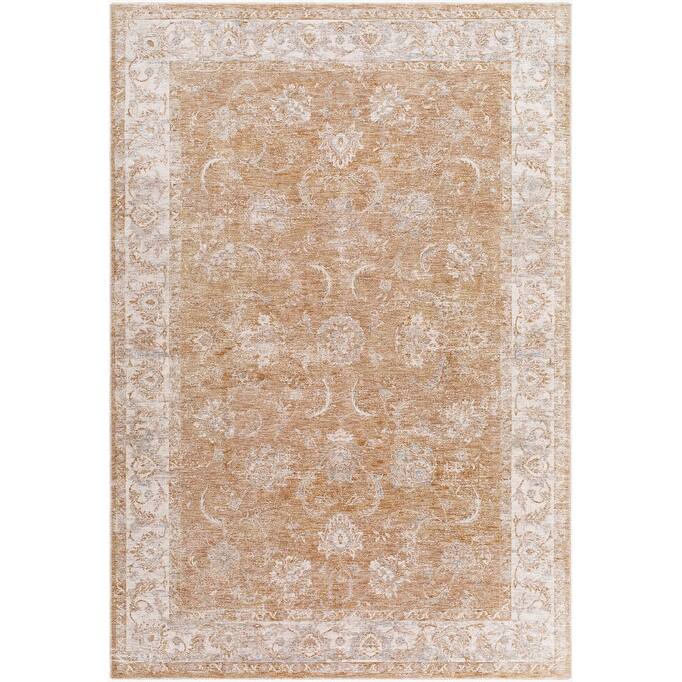 Livabliss Da Vinci Traditional Area Rug - 6'7" x 6'7" Round - Light Brown