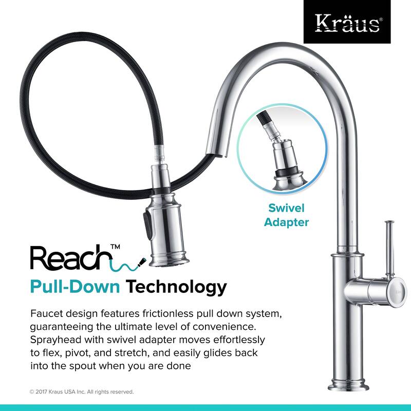 Kraus Sellette Pull-Down Spray Kitchen Faucet with Reach Technology