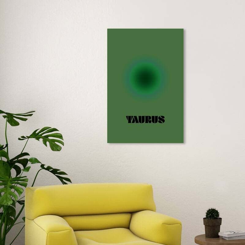 Wynwood Studio Canvas Spiritual and Religious Aura Taurus Green and Dark Green Modern & Contemporary Wall Art Canvas Print - 30 x 20