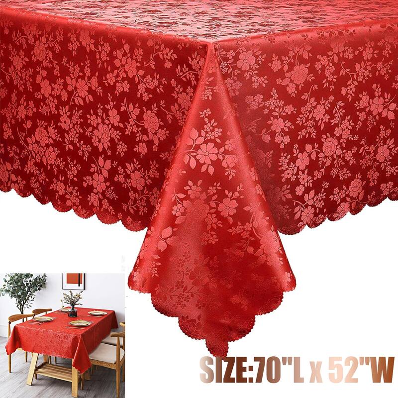 Waterproof Wipeable Vinyl Tablecloth,Rectangle Heavy Duty Table Cloth,70"L x 52"W