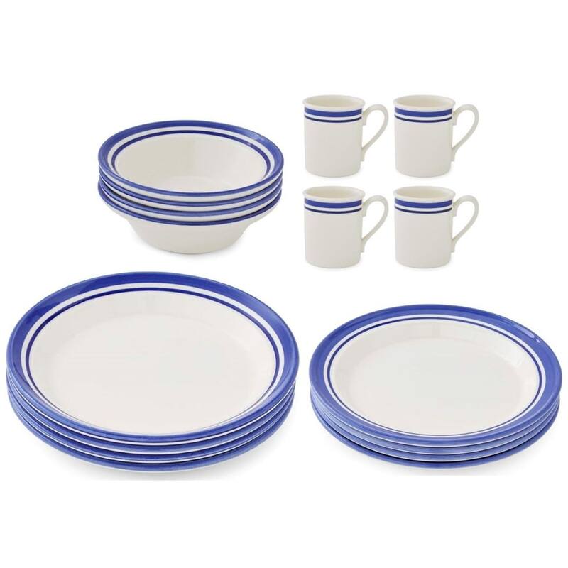 Portmeirion Potters 16 Piece Stripe Dinnerware Set - Blue