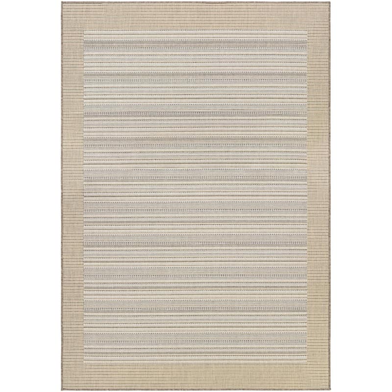 Dream Decor Rugs Samantha Stripes Tan Indoor Outdoor Area Rug - 8'6" x 13' - Tan