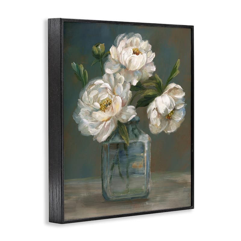 Stupell Traditional White Flower Trio Framed Giclee Art Design By Nan