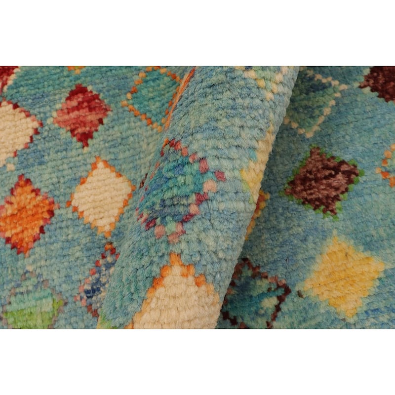 Boho Chic Balochi Yu Blue/Rust Hand Knotted Wool Rug - 4'9'' x 8'1''