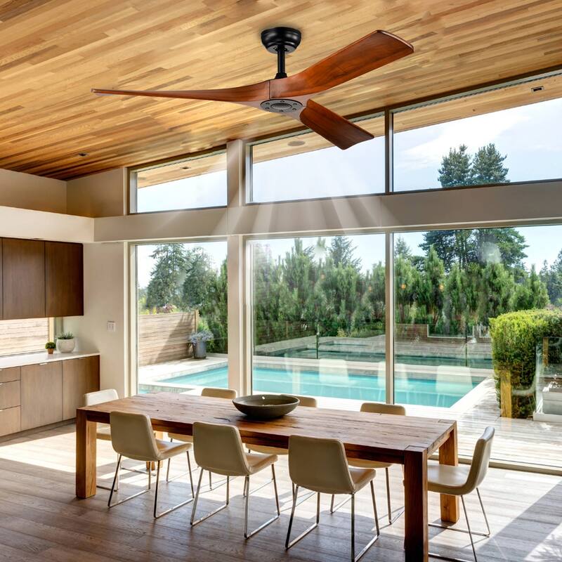 52" Ceiling Fan with Remote Control No Lights,Modern Reversible DC Motor Indoor 3 Blades Ceiling Fans