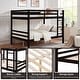 preview thumbnail 15 of 40, Full over Full Wooden Bunk Bed, High Guardrail,Ladder, No Box Spring