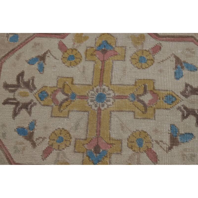 Gray Geometric Tabriz Persian Area Rug Handmade Wool Carpet - 9'8"x 13'1"
