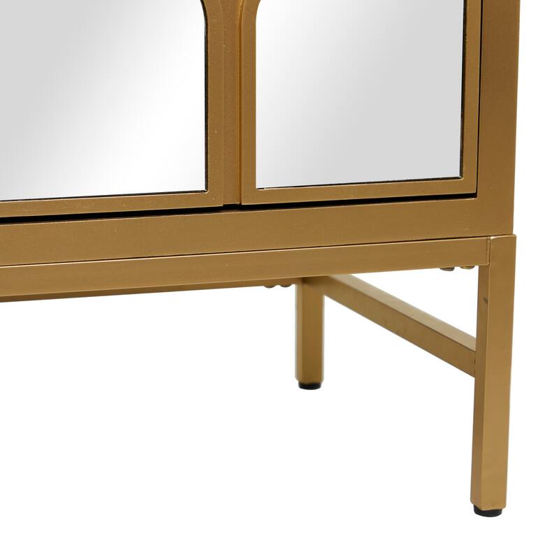 Gold Wooden 3 Door Room Cabinet or 3 Drawer Chest with Mirrored Front