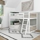 preview thumbnail 1 of 4, Max and Lily Scandinavian Twin over Twin Low Bunk Bed White/Natural - Twin/Twin