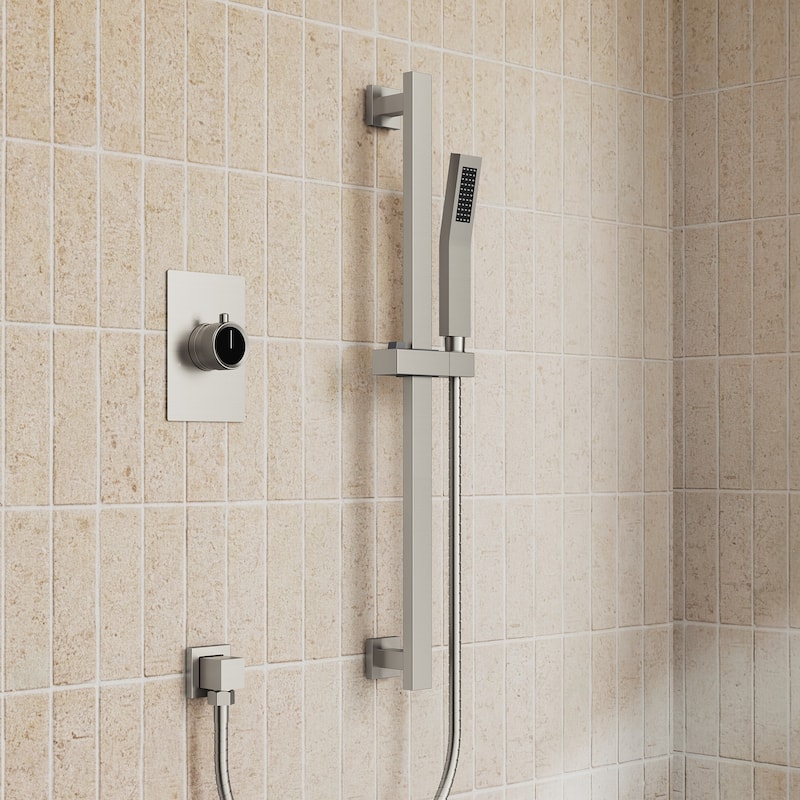 Slide Bar High-Pressure Balancing Shower System 10" Rainfall Shower Head with Handheld Shower