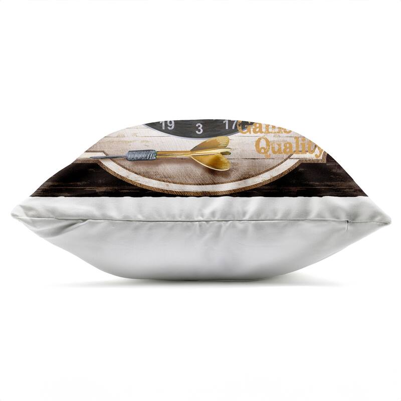 Stupell Rustic Bullseye Darts Game Printed Outdoor Throw Pillow Design by Conrad Knutsen