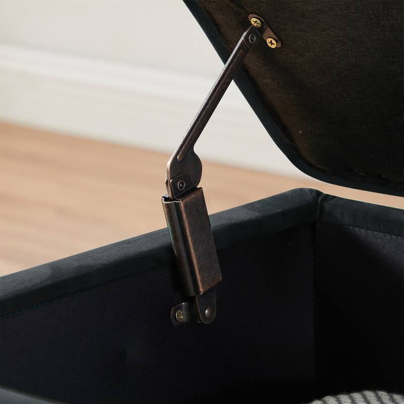 Modern Velvet Ottoman Bench, Storage Ottoman for Home