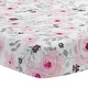 preview thumbnail 1 of 3, Bedtime Originals Blossom Pink/Gray Watercolor Floral Baby Fitted Crib Sheet