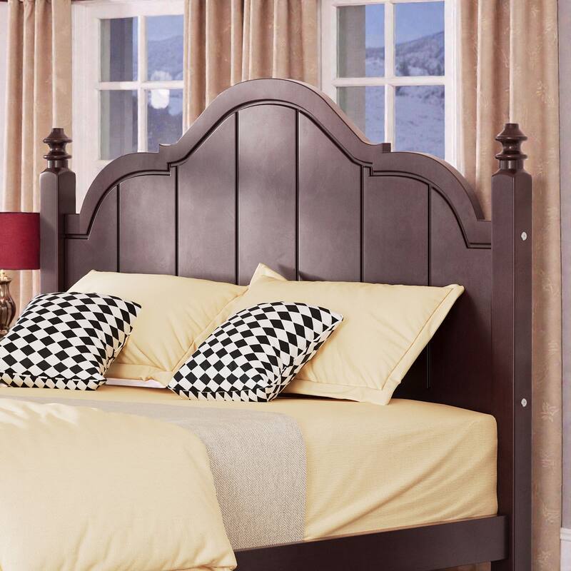 Full/Queen Wooden Platform Bed Frame with Wide Headboard, Slat Support, Vintage Style, No Box Spring Needed