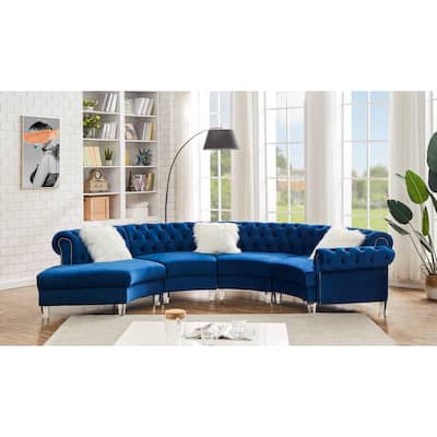 Mousseau 138.6" Velvet Symmetrical Modular Sectional