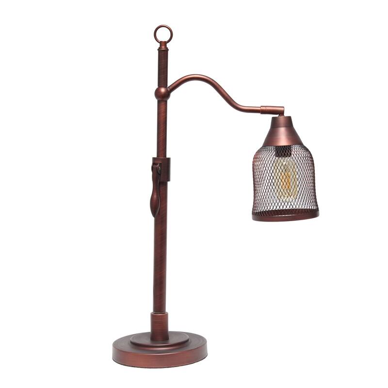 25 in. Red Bronze Finish Table Lamp with Bronze Shade, Sturdy Table Lamp for Living Rooms and Bedrooms