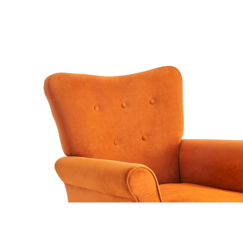 Velvet Nursery Rocking Chair with High Back