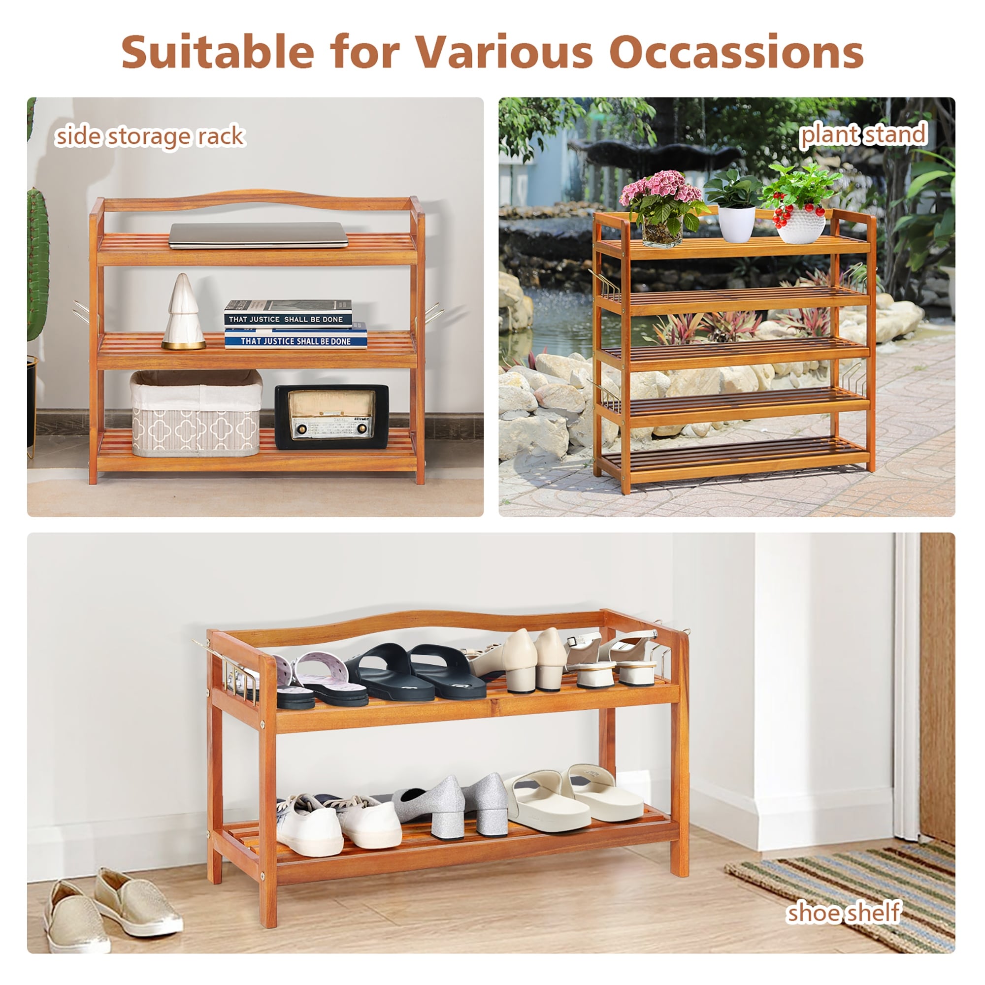 Costway wooden deals shoes storage stand