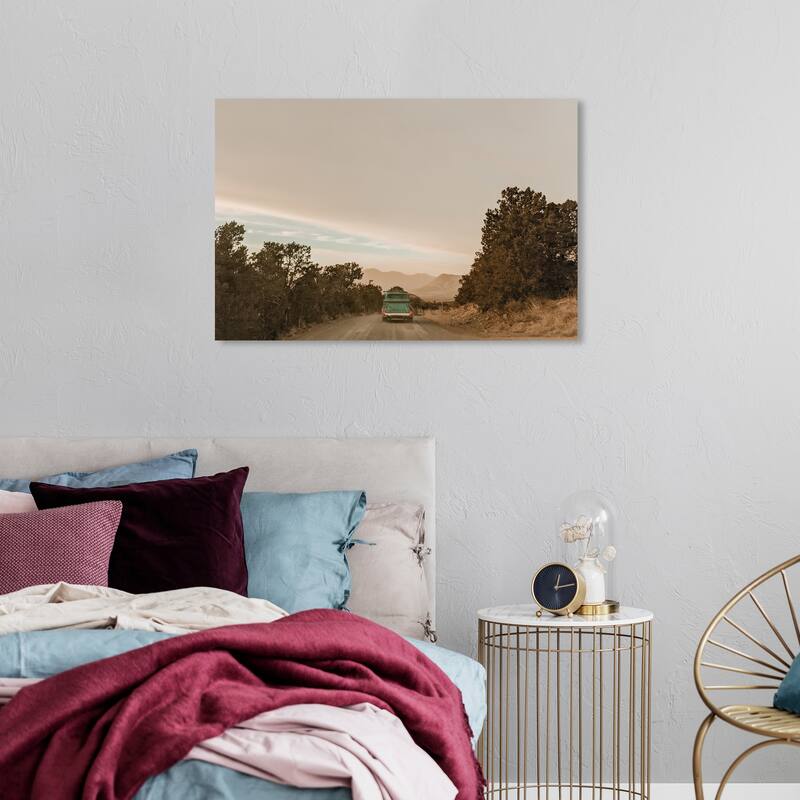 Wynwood Studio Canvas Nature and Landscape On Road to the Countryside Green and Modern & Contemporary Wall Art Canvas Print - 24 x 36