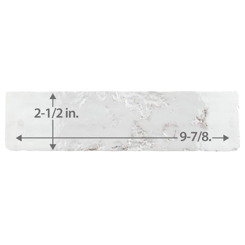 Merola Tile Arches Brick White 2-1/2" x 9-7/8" Ceramic Wall Tile