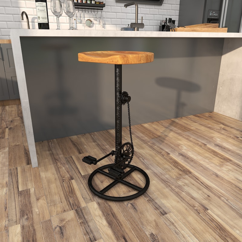 Metal Bike Counter Stool with Pedals - Brown - Roche River Decor