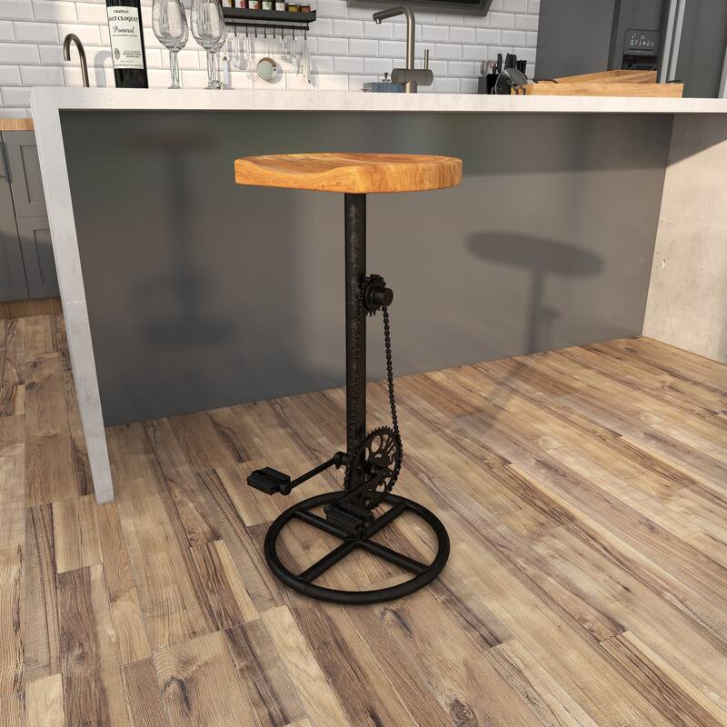 Metal Bike Counter Stool with Pedals - Brown - Roche River Decor