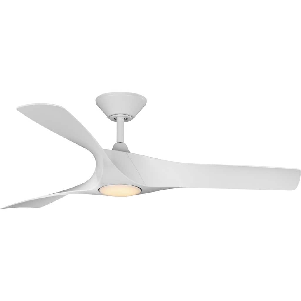 Ryne Collection 52-Inch 3-Blade White LED DC Motor Indoor Outdoor Fan - 52 in x 52 in x 13.5 in