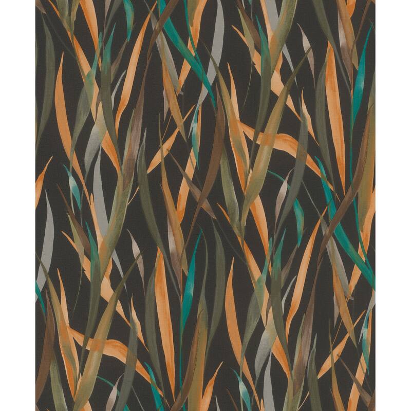 A-Street Prints Willoughby Black Fronds Wallpaper