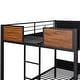 preview thumbnail 10 of 14, Full Over Full Bunk Bed with Steel Rail & Ladder - Rustic & Stylish