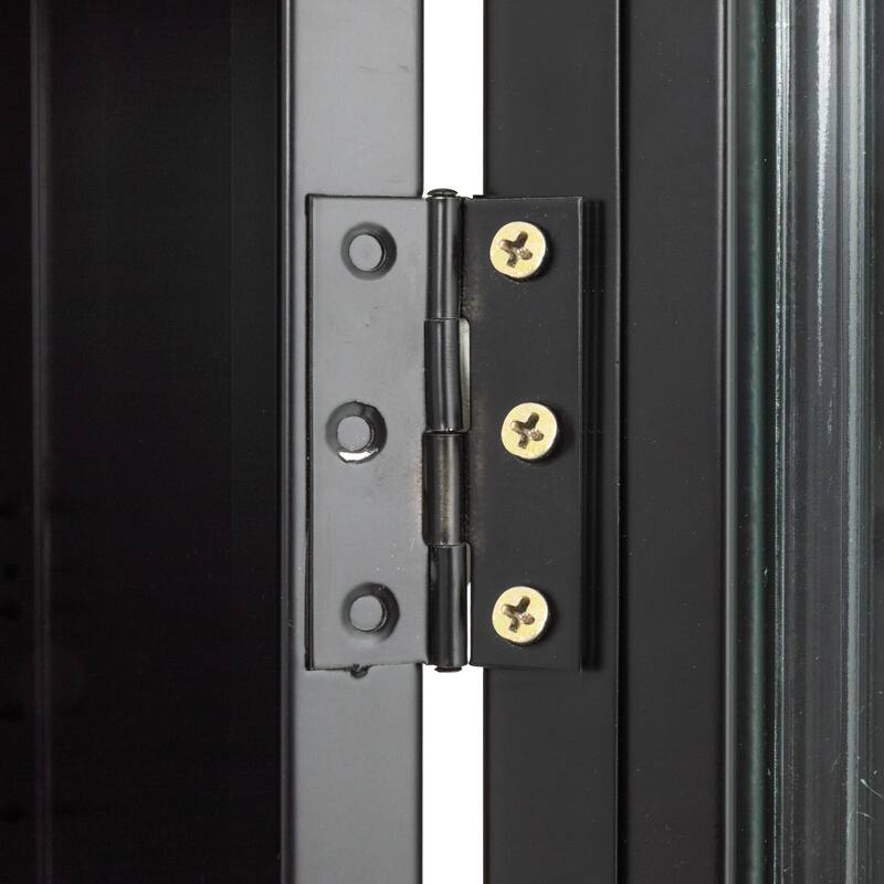 Solstice Metal Cabinet with 3 Adjustable Storage Shelves and Arched Glass Door