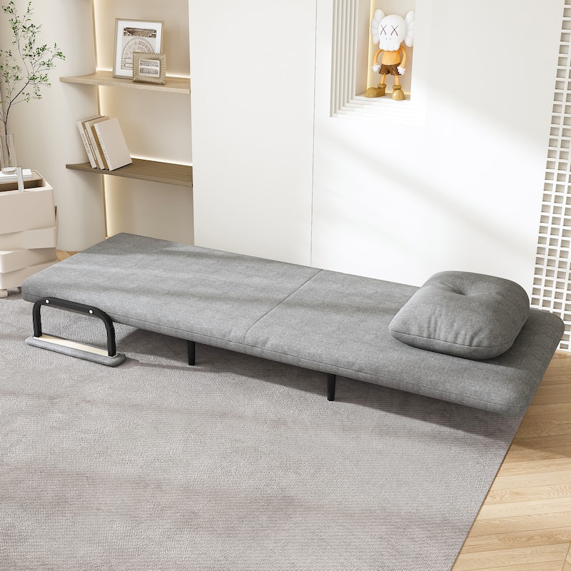 Folding Sofa Bed 3-in-1 Convertible Chair, Lounge Chair with 5-Position Adjustable Backrest, Sleeper Bed with Pillow