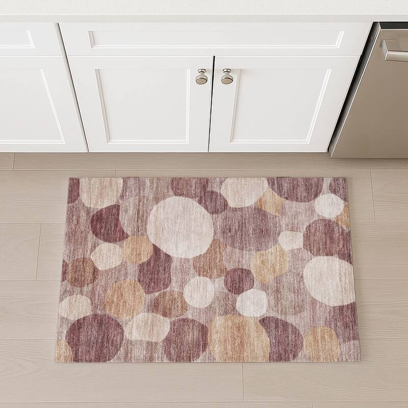 Machine Washable Indoor/ Outdoor Modern Circy Chantille Rug