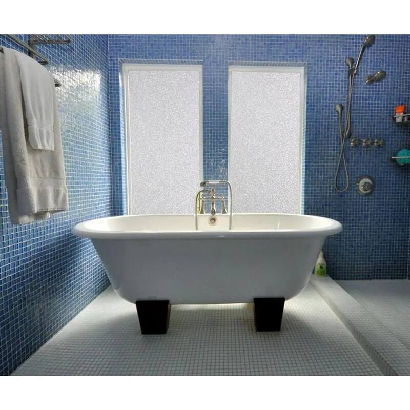 DCP No Glue Self Static Removable Frosted Glass Privacy Window Film, Frosted Glass - 17.7*78.8